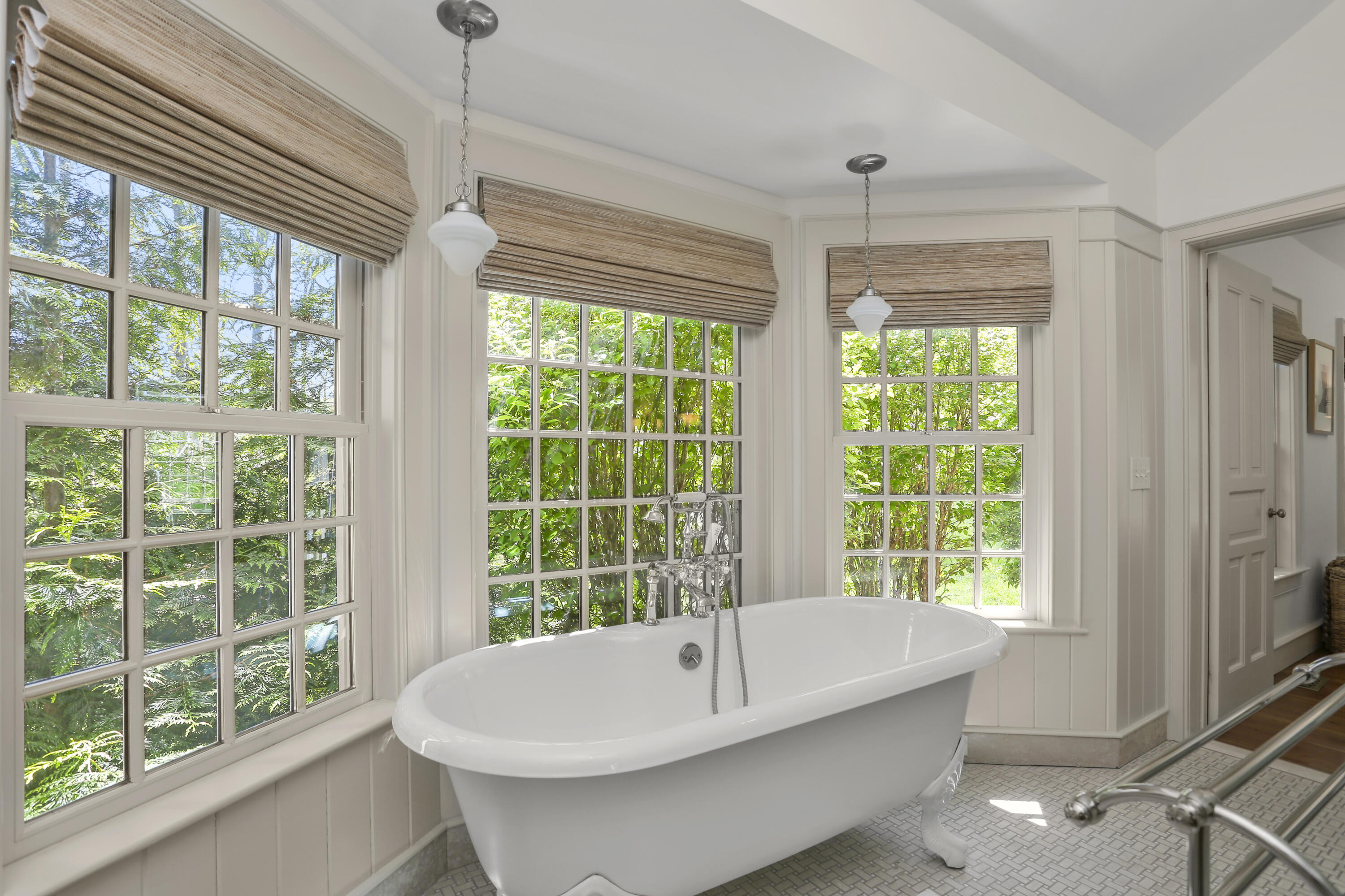 215 Cross Ridge Road New Canaan, CT 06840 - Photo 27 of 50 a bathroom with a bathtub and shower