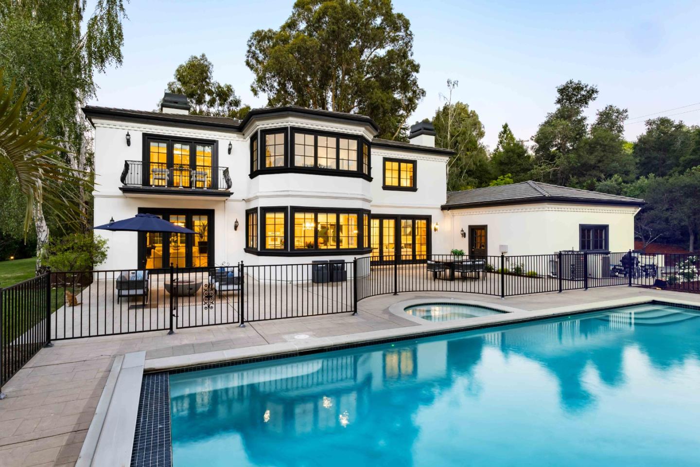 37 Valley Road Atherton, CA 94027 - Photo 31 of 39 a view of a house with swimming pool and sitting area