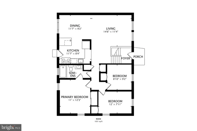 a picture of a bench in front of a building