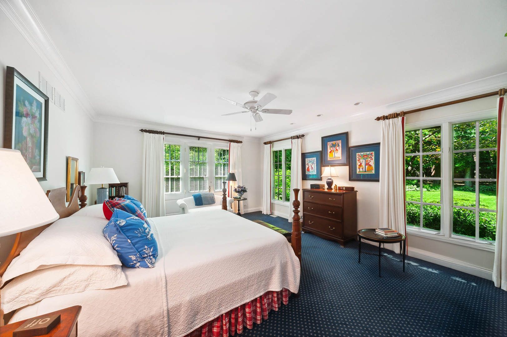 370 North Mayflower Road Lake Forest, IL 60045 - Photo 15 of 29 a bedroom with a bed and large windows