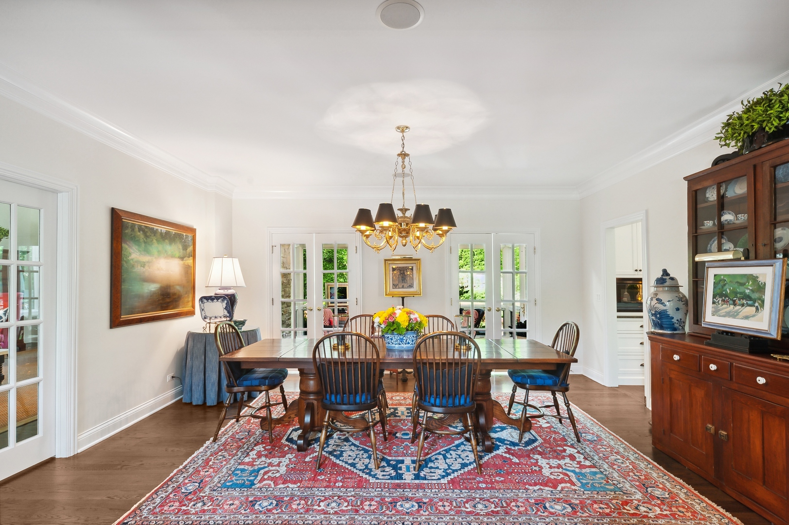 370 North Mayflower Road Lake Forest, IL 60045 - Photo 6 of 29 a view of a dining room with furniture window and wooden floor