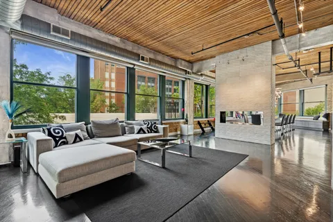 a living room with furniture