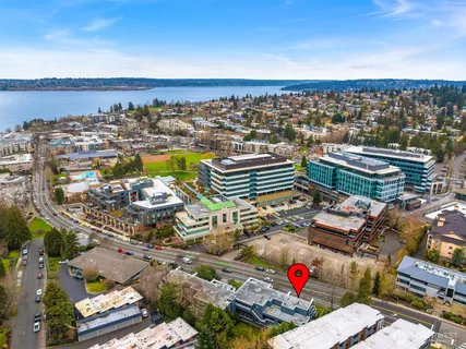 an aerial view of city