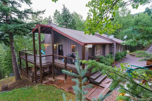 a house with trees in the background