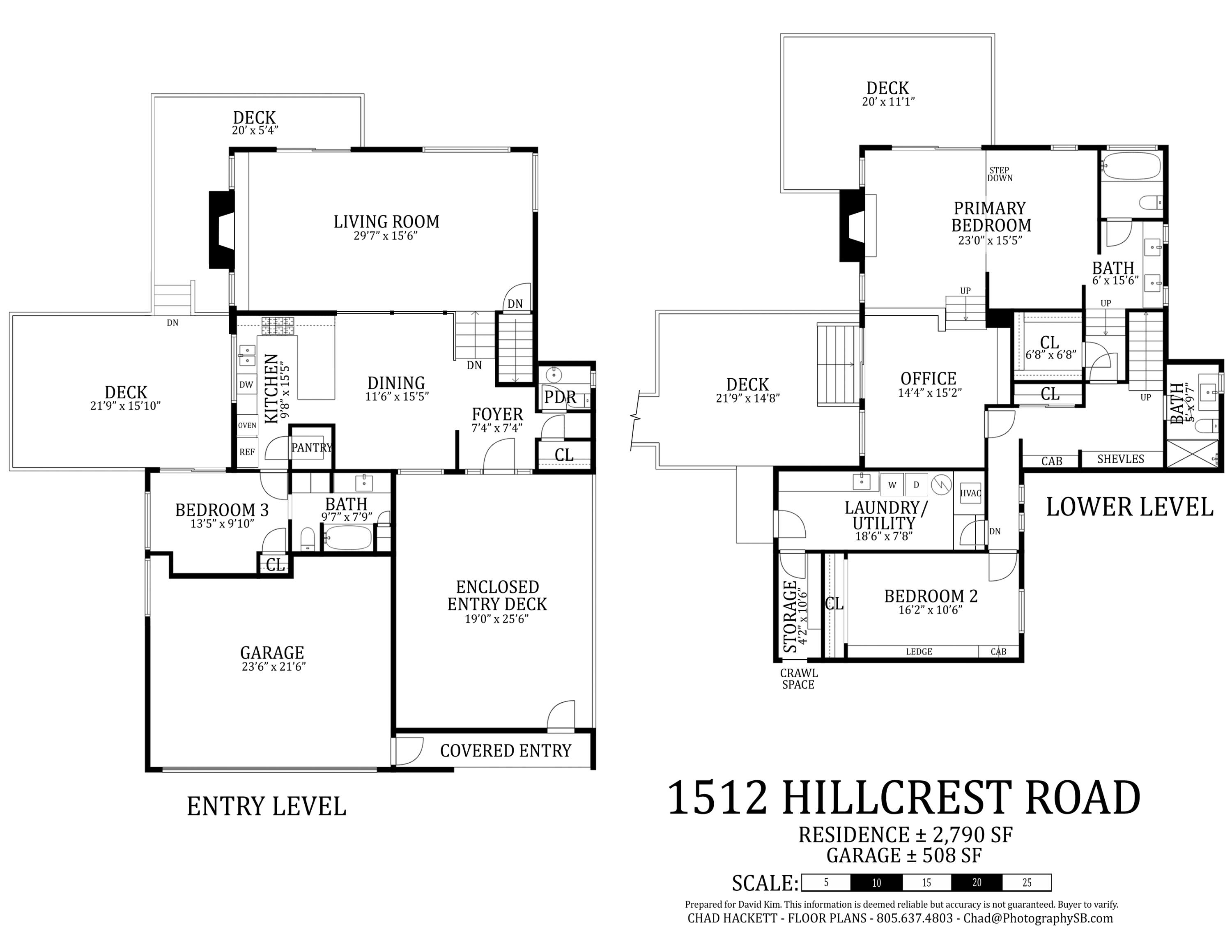 1512 Hillcrest Road Santa Barbara, CA 93103 - Photo 53 of 53 Floor Plan