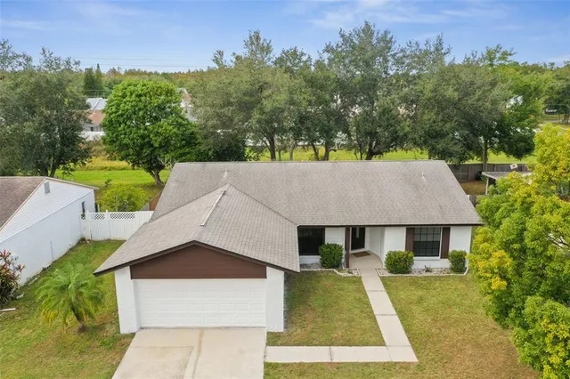 an aerial view of a house