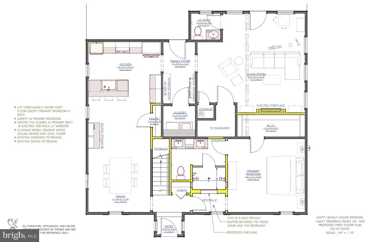 16657 Frederick Road Mount Airy, MD 21771 - Photo 8 of 9 builder's floorplan for first floor