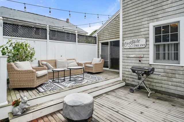 a outdoor space with the couches and a potted plant