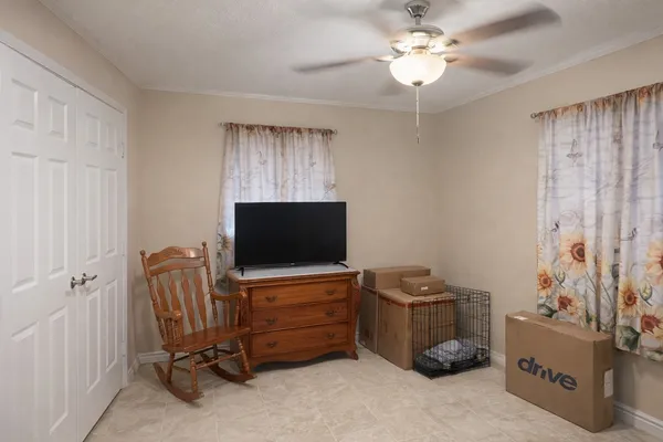 a view of workspace with fan