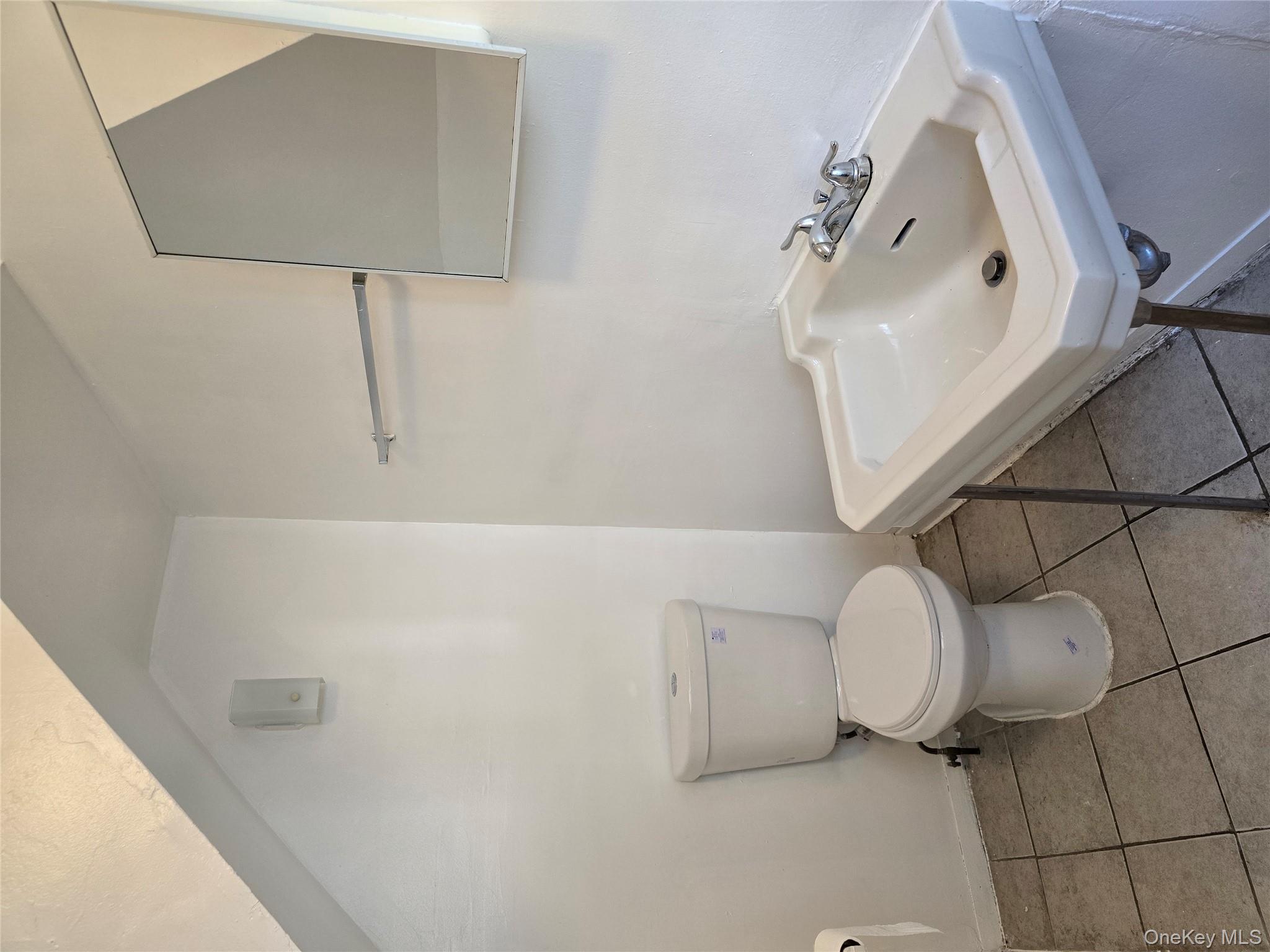 19 Elizabeth Street, Unit 1 Port Jervis, NY 12771 - Photo 15 of 16 a bathroom with a sink toilet and a mirror
