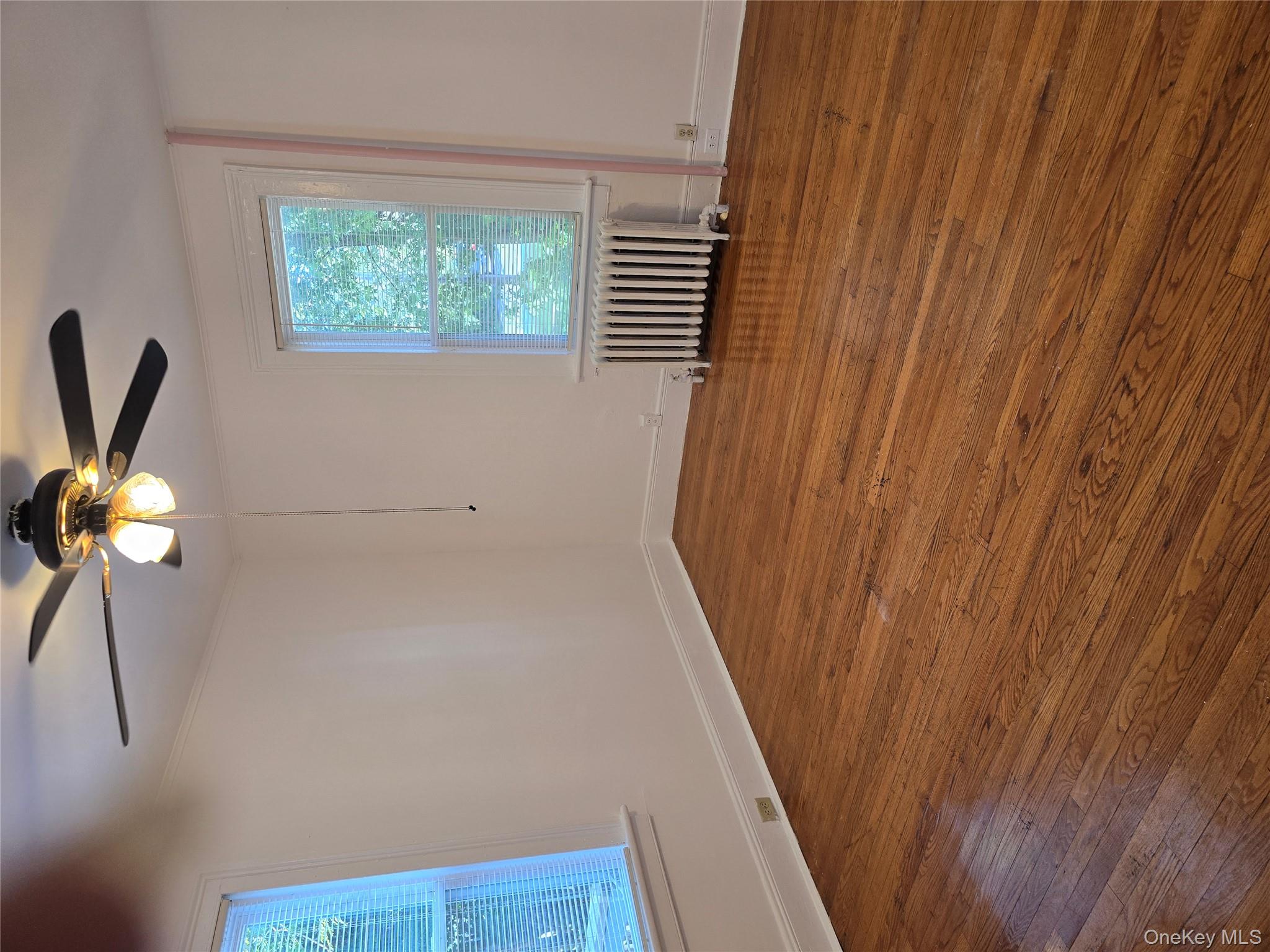 19 Elizabeth Street, Unit 1 Port Jervis, NY 12771 - Photo 10 of 16 an empty room with wooden floor chandelier fan and windows