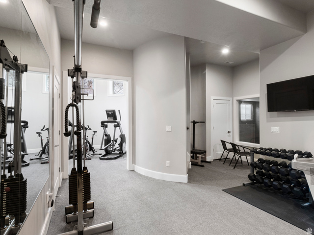 614 East High Lane Alpine, UT 84004 - Photo 70 of 75 Exercise area with recessed lighting