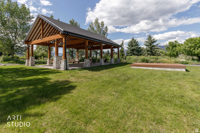 1188 South Old Trappers Loop Road Huntsville, UT 84317 - Photo 4 of 92 Expansive outdoor pavilion featuring a vaulted ceiling and exposed timber framing