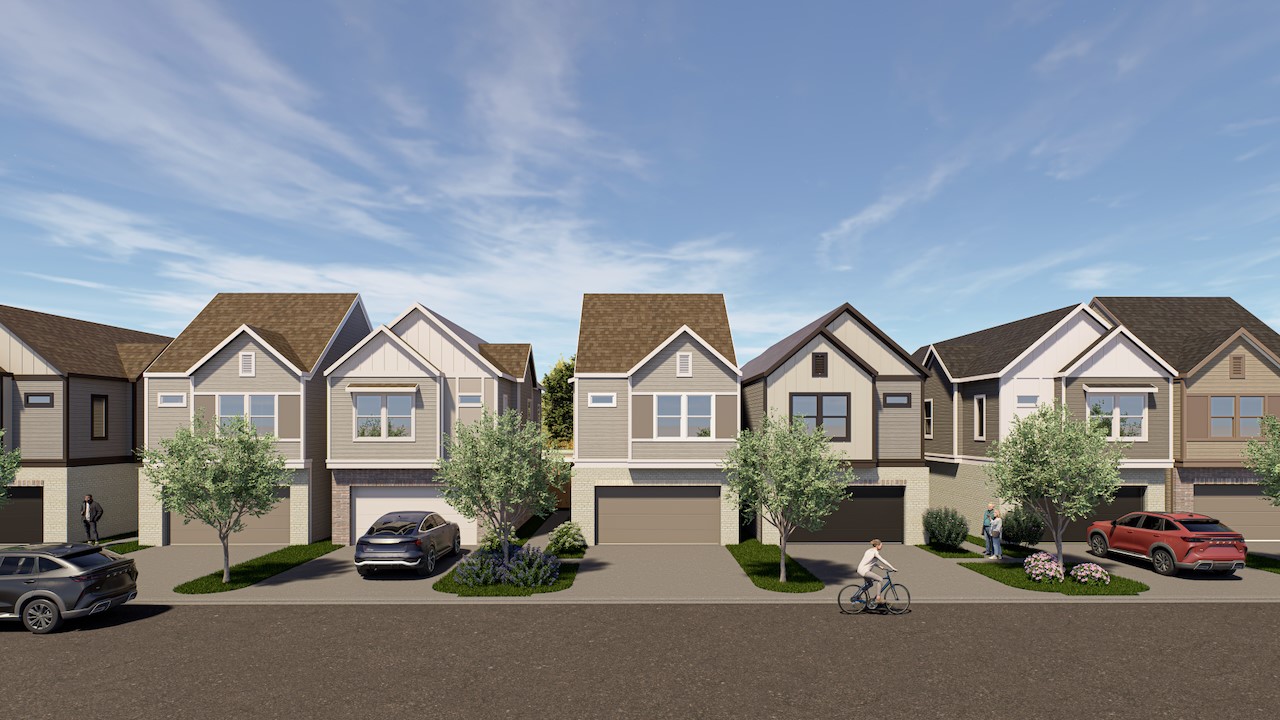 front view of a house with a street