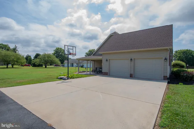 a backyard of a house with plants and garden