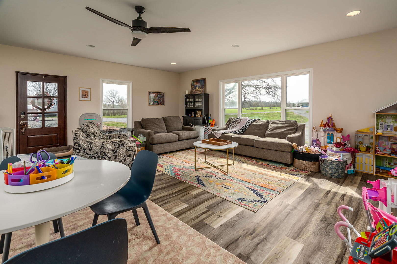 2930 Campground Road Anna, IL 62906 - Photo 49 of 81 a living room with furniture fireplace and a large window