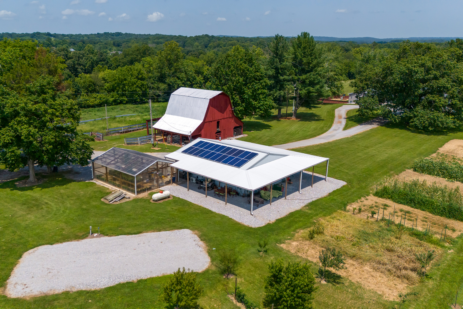 2930 Campground Road Anna, IL 62906 - Photo 7 of 81 an aerial view of a house with pool garden and a yard