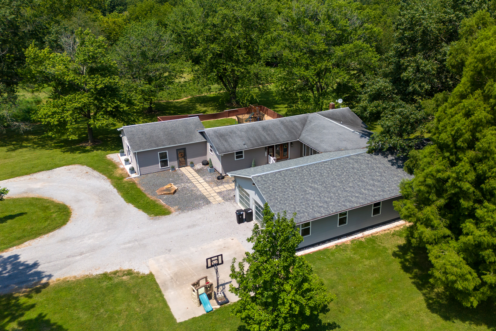 2930 Campground Road Anna, IL 62906 - Photo 10 of 81 an aerial view of a house with garden space and street view