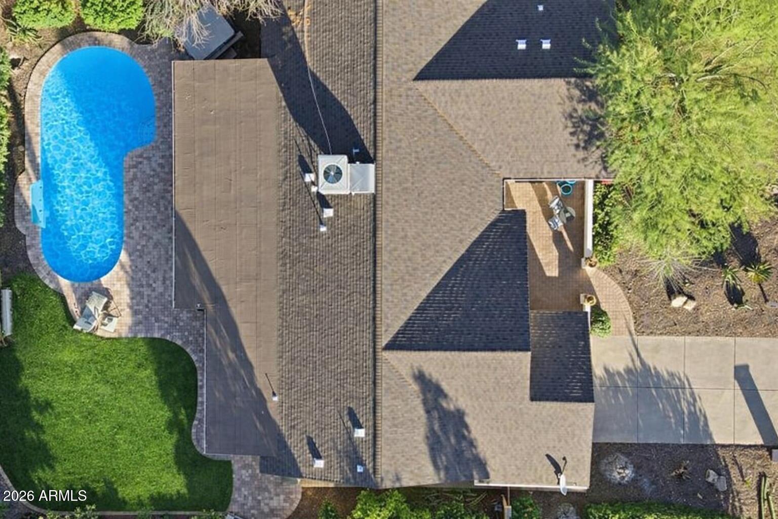 5008 East Bloomfield Road Scottsdale, AZ 85254 - Photo 25 of 25 Aerial view of backyard and pool