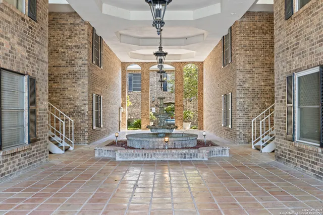 a living room with a large windows