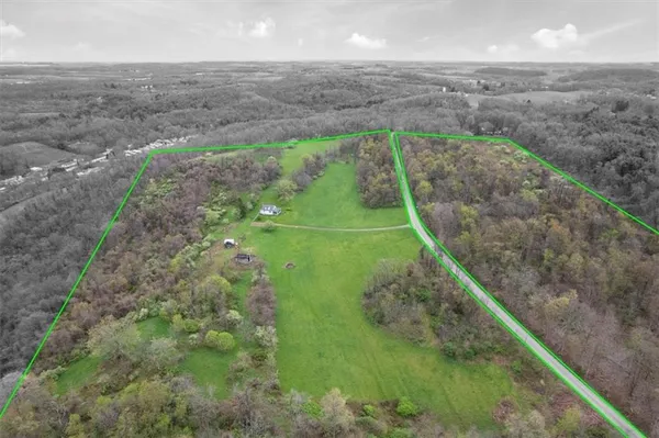 a view of a garden with an outdoor space