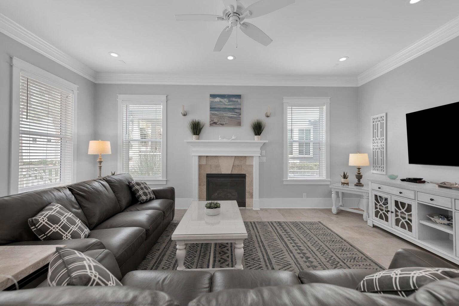 18 Beach Bike Way Inlet Beach, FL 32461 - Photo 31 of 80 a living room with furniture and a fireplace