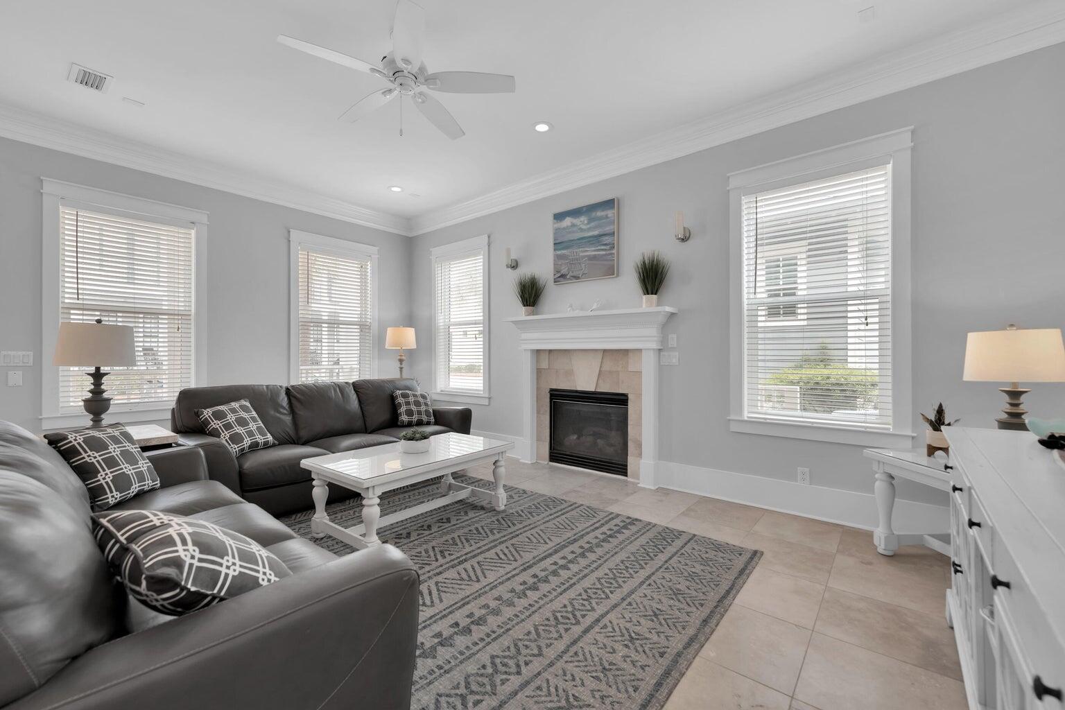 18 Beach Bike Way Inlet Beach, FL 32461 - Photo 32 of 80 a living room with furniture and a fireplace