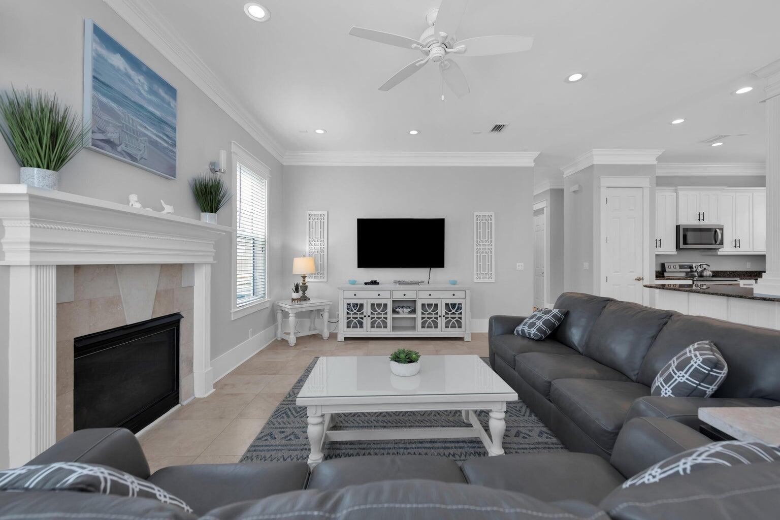 18 Beach Bike Way Inlet Beach, FL 32461 - Photo 36 of 80 a living room with furniture and a fireplace