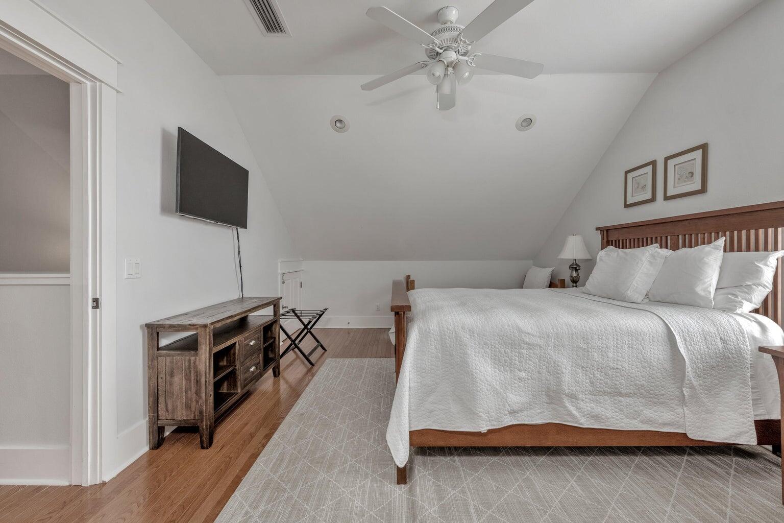 18 Beach Bike Way Inlet Beach, FL 32461 - Photo 75 of 80 a bedroom with a bed and a flat screen tv