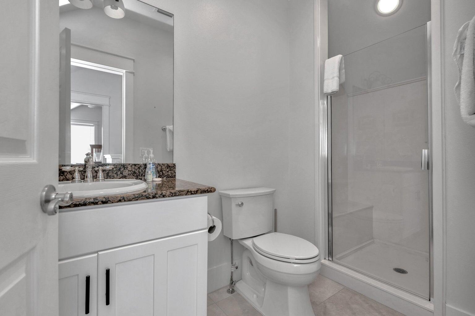 18 Beach Bike Way Inlet Beach, FL 32461 - Photo 77 of 80 a bathroom with a granite countertop sink toilet and shower