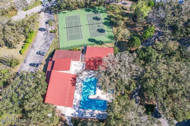an aerial view of a house