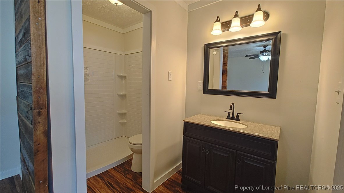704 South Bethel Road Raeford, NC 28376 - Photo 14 of 32 a bathroom with a toilet sink and mirror