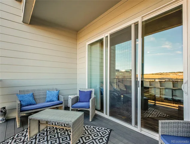 a outdoor living space with furniture