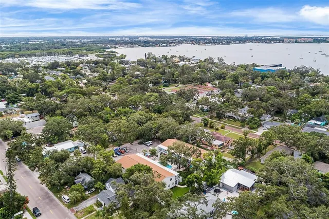 an aerial view of multiple house