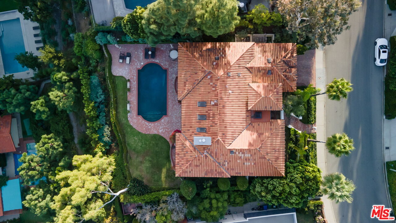 10814 Savona Road Los Angeles, CA 90077 - Photo 37 of 37 an aerial view of a house with an outdoor space