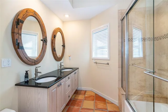 a view of a lake with a city