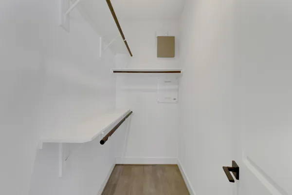 a close up view of racks on wall