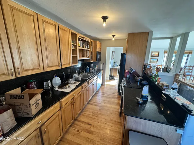 a kitchen with lots of counter top space