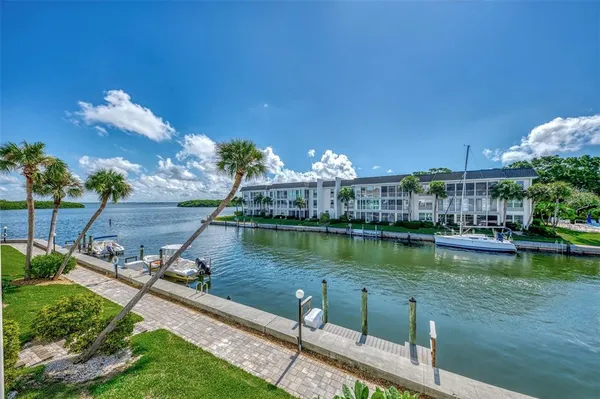a view of a lake with a lake in the background