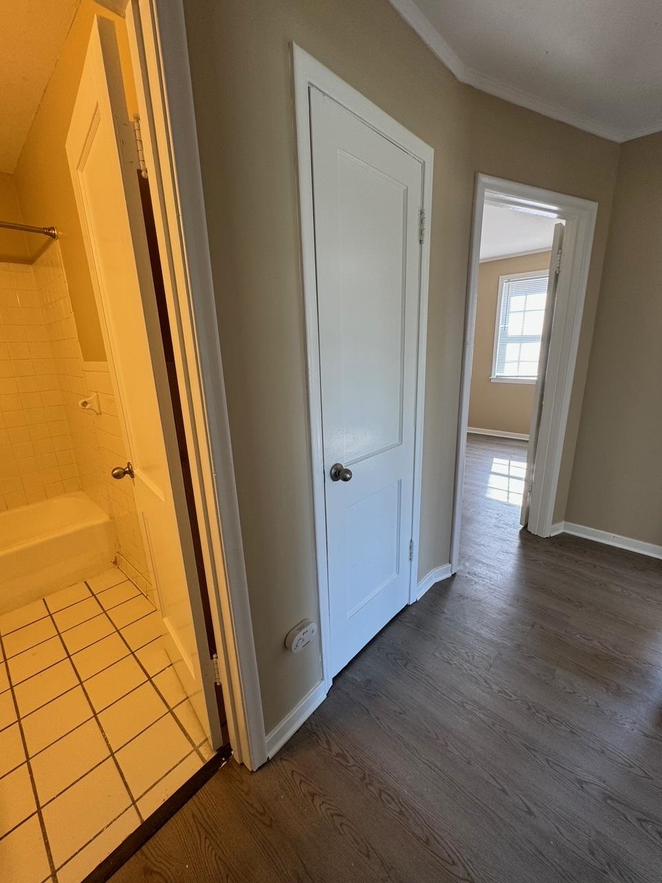 243 West Brooks Road Memphis, TN 38109 - Photo 16 of 19 a view of a hallway with wooden floor and cabinet