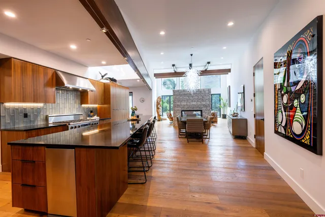 a kitchen with lots of counter top space