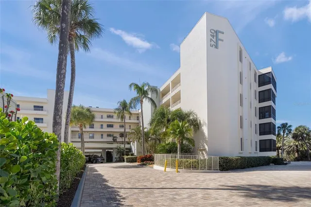 a view of a tall building with a palm tree