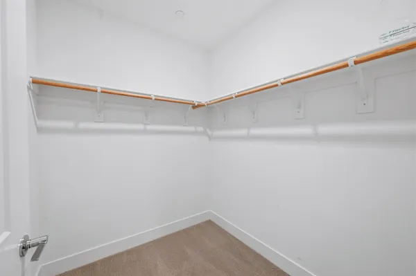 a view of small space with racks on the wall