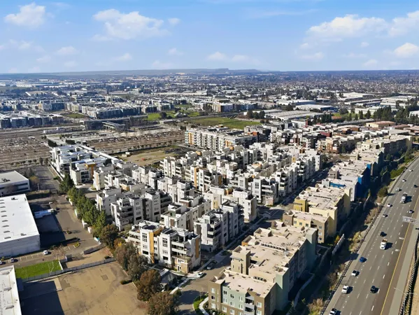 an aerial view of multiple house