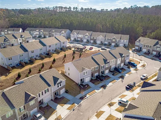 an aerial view of a city