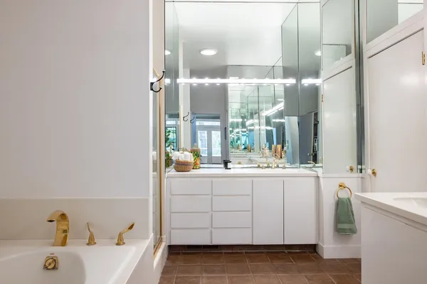 a bathroom with a sink and a vanity