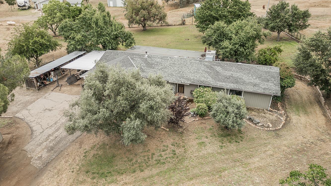 29545 Oak Meadow Road Tollhouse, CA 93667 - Photo 60 of 69 an aerial view of a house with garden space and lake view