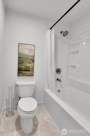a bathroom with a toilet and a bathtub