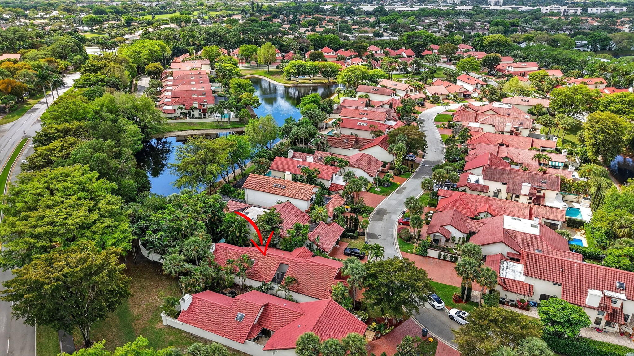 21700 Club Villa Terrace Boca Raton, FL 33433 - Photo 66 of 66 an aerial view of residential house with outdoor space and swimming pool