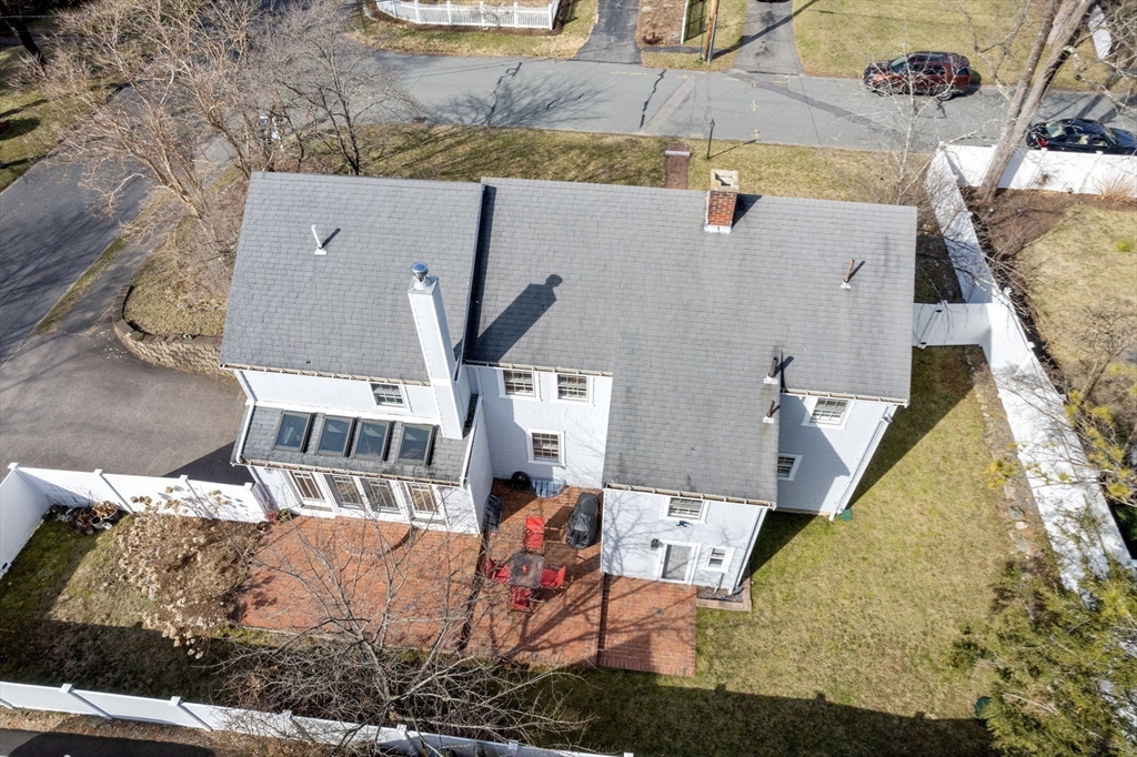 46 Leewood Road Wellesley, MA 02482 - Photo 15 of 16 an aerial view of a house with swimming pool
